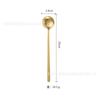 Cuchara de acero inoxidable 304 de aspecto alto, estilo coreano, mango largo, cuchara redonda pequeña, cuchara para café, cuchara para mezclar, cuchara de postre, cabeza redonda, venta al por mayor