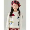 Suéter grueso de lana con cuello medio para niños y niñas, tejido jacquard de punto para otoño e invierno, capa base para niños mayores