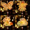 Linterna de Conejo de Madera Portátil de Mediados de Otoño, Linterna Iluminada Estilo Antiguo de Dibujos Animados, Luz de Noche de Conejo de Jade para Niños, Producto Cultural y Creativo para Festivales