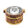 Cuenco de Arroz de Madera con Tapa, Vajilla Pequeña, Plato de Madera, Cuenco para Sushi, Cuenco para Cangrejos de Río, Plato para Servir, Gran Cantidad, Cubo Aislante/Aislamiento