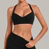 Sujetador de yoga transfronterizo con escote en V pronunciado, cuello halter y hermoso diseño en la espalda, ropa interior deportiva transfronteriza para correr y fitness para mujer 7229