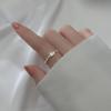 Anel Fino de Diamante para Mulheres, Estilo Japonês e K, Círculo Fino de Nicho, Pequeno Anel de Diamante, Abertura Exquisita, Anel Aberto de Ouro Empilhável