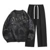 [Yi Pin Yuan] YPY-A1-36 Traje de Otoño e Invierno Conjunto de Dos Piezas para Hombre Estilo Japonés Simple Casual Deportivo Holgado Versátil