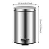 Cubeta Redonda de Acero Inoxidable con Tapa abatible para Basura, Venta al por Mayor para Hogar, Baño, Cocina, Operada con Pedal, Cubo Silencioso de Cierre Lento