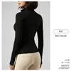 Jaqueta de Yoga com Gola Alta e Zíper Slim Fit Outono/Inverno Nova Roupa Esportiva Fitness Alta Elasticidade Top