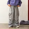 Pantalones de Chándal Holgados Estilo Coreano Aimo Beibei Otoño 2026 para Niños, Pantalones Casuales Rectos con Bolsillos para Niños, Modernos
