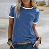 Kai Kuo Europa y Estados Unidos comercio exterior transfronterizo Amazon camiseta de mujer primavera y verano 2024 cuello redondo casual manga corta mujer