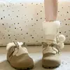 Botas de Neve Peludas Quentes Antiderrapantes do Nordeste para Mulheres 2025 Outono e Inverno Novo Estilo Forradas com Lã Solado Espessado Sapatos de Algodão Antiderrapantes