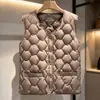 Chaleco Ligero de Algodón Estilo Nuevo 2026 para Mujer, Chaleco Corto sin Cuello Otoño e Invierno, Chaqueta Redonda Talla Grande