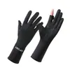 Guantes de Protección Solar para Mujer Verano para Montar Conducir Antideslizantes de Seda de Hielo Resistentes a los Rayos UV Transpirables Delgados con Protección para la Muñeca F509