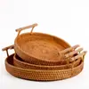 Atacado do fabricante Cesta de frutas de rattan do Vietnã Cesta japonesa para pão e pães Cesta de armazenamento doméstica para sala de estar Bandeja tecida de bambu