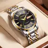 Reloj KINGNUOS Auténtico para Hombre con Doble Calendario, Resistente al Agua, Luminoso, Correa de Acero, Venta al por Mayor Extranjera, Outlet de Fábrica de Relojes