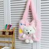 Bolso de hombro de corazón kawaii japonés para niña, bandolera, más vendido transfronterizo, felpa, gran capacidad, fabricantes de mochila de oso, una generación de cabello