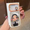 Aplicável a iPhone 18 Bloco de Cores Janela Grande Menina de Desenho Animado Capa de Celular Menina com Chapéu Retrô Apple 17 Capa Protetora