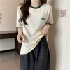 Camiseta de Contraste Super Fuego Ins Europeo y Americano para Mujer Verano 2023 Nuevo Estudiante Suelta Manga Corta Chic Estilo Hong Kong Top