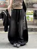 Trytype22 Calça Jogger de Moletom Street Style Retro Americano Pintada por Spray Solta Reta Perna Larga Unissex Versátil Calça de Dança Tendência