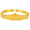 Pulsera de corona dorada chapada en oro para boda, electrochapado al vacío, pulsera abierta de corona de princesa, regalo de fábrica de monedas europeas, venta al por mayor