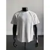 Camiseta de Manga Corta de Estilo Americano de Marca de Moda, Diseño de Alto Nivel Desestructurado con Remaches para Hombre, Verano, Corte Holgado, Talla Grande, Cuello Redondo, Hombro Normal