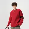 Suéter Tricotado Estilo Preguiçoso Preto para Homens e Mulheres, Camisa Casual de Inverno para Camadas, Blusa Casual de Gola Redonda com Listras e Mangas Longas