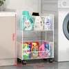 Estante de Baño Estante de Baño Inodoro Lavadero Carrito Pequeño para el Hogar De Pie Estante de Almacenamiento para Detergente de Lavandería al Lado de la Lavadora