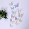 Mariposa Metálica Hueca 3D Mariposa de Simulación Estéreo Pegatinas de Decoración para el Hogar Color Mariposa de Comercio Exterior Pegatinas de Pared