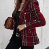 2026 Otoño/Invierno Nuevo Estilo Europeo y Americano Ropa de Mujer Transfronteriza Más Vendida Chaqueta Corta con Estampado de Doble Botonadura de Manga Larga
