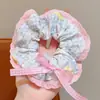 Goma de pelo de encaje con fresas para niñas, Suave con el cabello, Goma para moño infantil, Cuerda para el pelo perezosa, Accesorio para el cabello de bebé con lazo