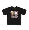 Camiseta de Manga Corta Holgada con Estampado de Letras Milo Estilo Nuevo Pe X Hellokitty25 para Hombre y Mujer 260g