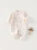 Mono acolchado cálido de otoño e invierno para bebé, conjunto de gateo para recién nacido de primavera y otoño, mameluco de mariposa con mangas largas