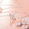 Nuevo collar creativo con letra W de plata esterlina S925 para mujer, cadena de clavícula de doble V, colgante de moda simple japonés coreano, regalo