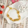 Vietnam Arena Dorada del Sur Desvanecimiento Duradero Diamante Esmalte Raya Cuadrado Ruyi Pulsera Retro Imitación Oro Primer Lote de Joyería