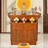 Gabinete Altar de Madera Maciza Roja Estilo Chino, Mesa de Incienso de Madera Maciza para el Hogar, Gabinete Deslizante, Mesa de Altar Simple Moderna Tallada para Ofrendas a Buda