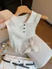 Colete Polo de Malha Sem Mangas Estilo Old Money Simples de Alta Qualidade Feminino Verão Nova Chegada Temperamento Emagrecedor Top Fashion