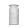 Frasco de Vidrio Sellado con Relieve, Botella para Almacenamiento de Granos y Productos Secos, Tapa de Madera de Bambú de Gran Capacidad, Botella Vacía de Boca Ancha para Almacenamiento de Alimentos