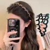 Simples Argola de Cabelo Ondulada de Tecido Estilo Coreano Feminina 2024 Nova Argola de Cabeça Topo do Crânio Toque de Luxo Pequena Marca de Cabelo Headwear