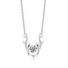Collar Pulsera de Plata Esterlina S925 Ciervo Dinámico para Mujer Versátil de Alta Gama Nuevo Estilo Chino Joyería Nicho Un Ciervo