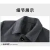 Abrigo de Lana Gruesa de Longitud Media con Solapa Casual para Hombre Otoño e Invierno Ropa para Hombre de Gama Alta de Mediana Edad Abrigo de Lana Moderno