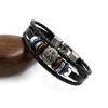 Pulseira de Couro de Vaca com Fivela de Contas Europeia e Americana Nova Joia de Exportação Europeia e Americana Pulseira de Couro de Águia Atacado