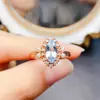 Anillo Popular de Topacio Natural al por Mayor de Fábrica Plata S925 Incrustado Piedra Principal 5*10 Joyería de Lujo Venta Directa de Fábrica