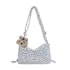 Bolsa de lona floral casual estilo coreano para mujer, nueva bolsa versátil 2026 para el hombro y cruzada para ir al trabajo, bolsa de mano de gran capacidad