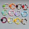 Pulseira Infantil de Acrílico Colorida Sete Cores Coração Desenho Animado Joia Pulseira Presente Venda Direta da Fábrica