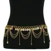 Corrente de Metal com Franjas para Cintura Moda Transfronteiriça Decoração de Biquíni Corrente Corporal Sexy Rock Estilo Étnico Acessório de Cintura