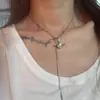 Cadena Hueso de Serpiente Perla de Saturno Cadena para Clavícula Niñas Tirar Cadena Ajustable Diseño de Nicho Accesorios de Alta Gama Estilo Masculino