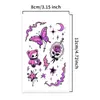Pegatina de Tatuaje Temporal Mariposa Rosa Y2K - Rosa Fluorescente Halloween Retro Milenio para Hombres y Mujeres, Duradero e Impermeable para Brazos y Piernas
