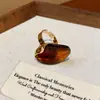 Anel Oval Aberto de Resina Europeu e Americano Transfronteiriço, Anel de Dedo Indicador de Nicho de Alto Padrão, Joia Exagerada da Moda Tendência para Mulheres