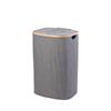 Cubo Plegable para Botellas de Reciclaje, Cesta para Recolección de Artículos Varios del Hogar, Cesta de Almacenamiento de Tela de Bambú, Almacenamiento Ovalado, Moderno y Sencillo