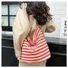 Bolso de Rayas Nuevo de Moda Casual Estilo Perezoso Moda Femenina Chic para Ir al Trabajo Bolso de Hombro Único Bolso Cruzado de Tela para Mujer