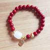 Pulsera de arena de oro púrpura con cinabrio de imitación para mujer y hombre, colgante de la suerte, regalo de este año de vida, pulsera sencilla, suministro en vivo