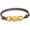 ¡Wow Amazon más vendido pulsera de baloncesto béisbol cordón encerado tejido softbol tenis fútbol Copa del Mundo accesorios de pulsera