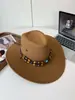 Sombrero vaquero estilo étnico para mujer, adecuado para viajar en Xizang, Xinjiang y el oeste de Sichuan, sombrero para exteriores para senderismo con ala ancha para protección solar